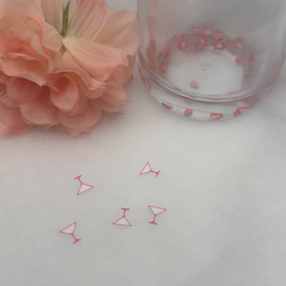 3D Cocktailglas - PLA Dekorationselemente - 100 Stk
