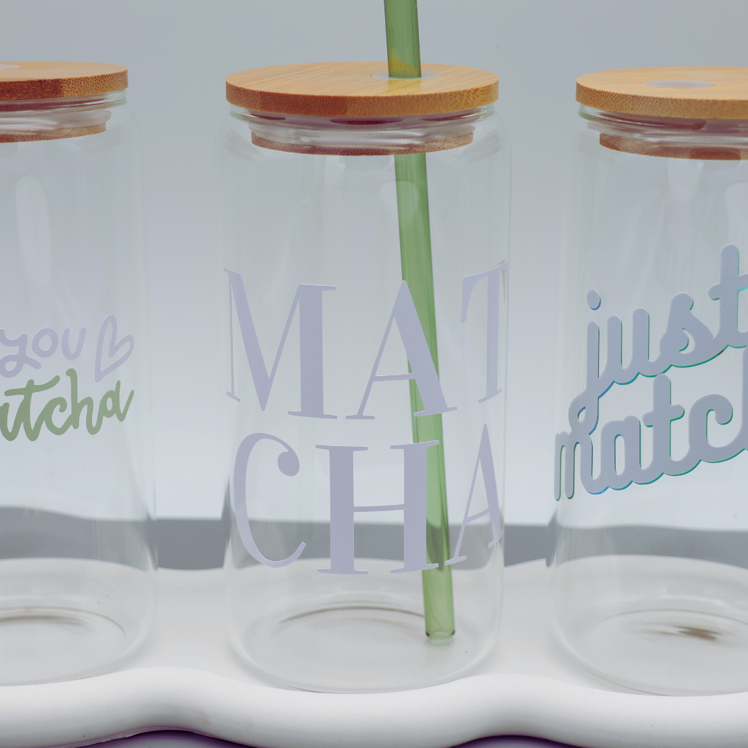 I love you so Matcha | Trinkglas 500 ml | Strohhalm + Deckel