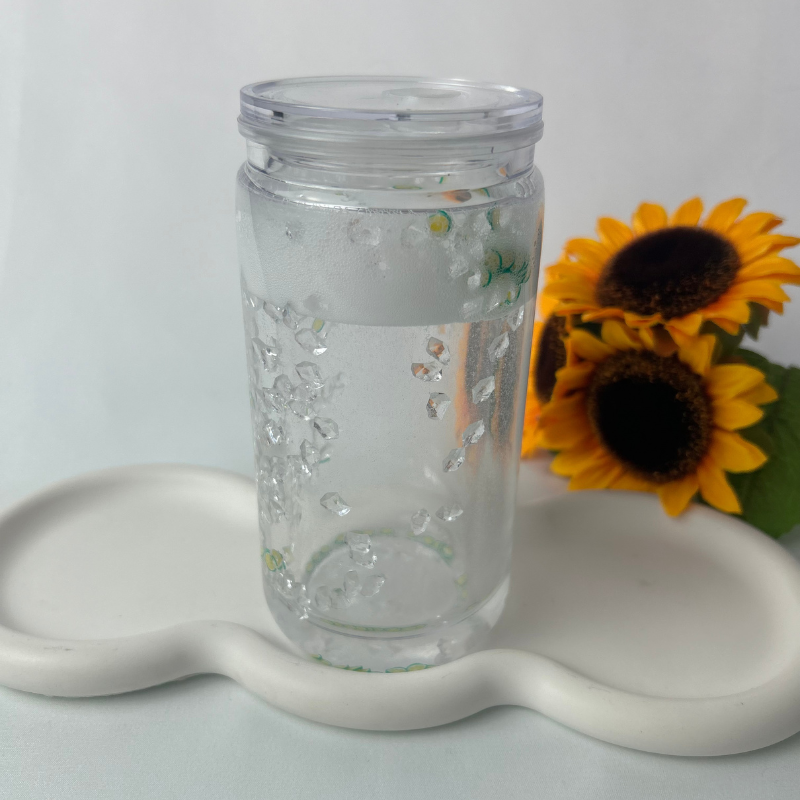 Oopsi - Soda Becher | 16OZ Becher Doppelwandig mit Deckel und Strohhalm