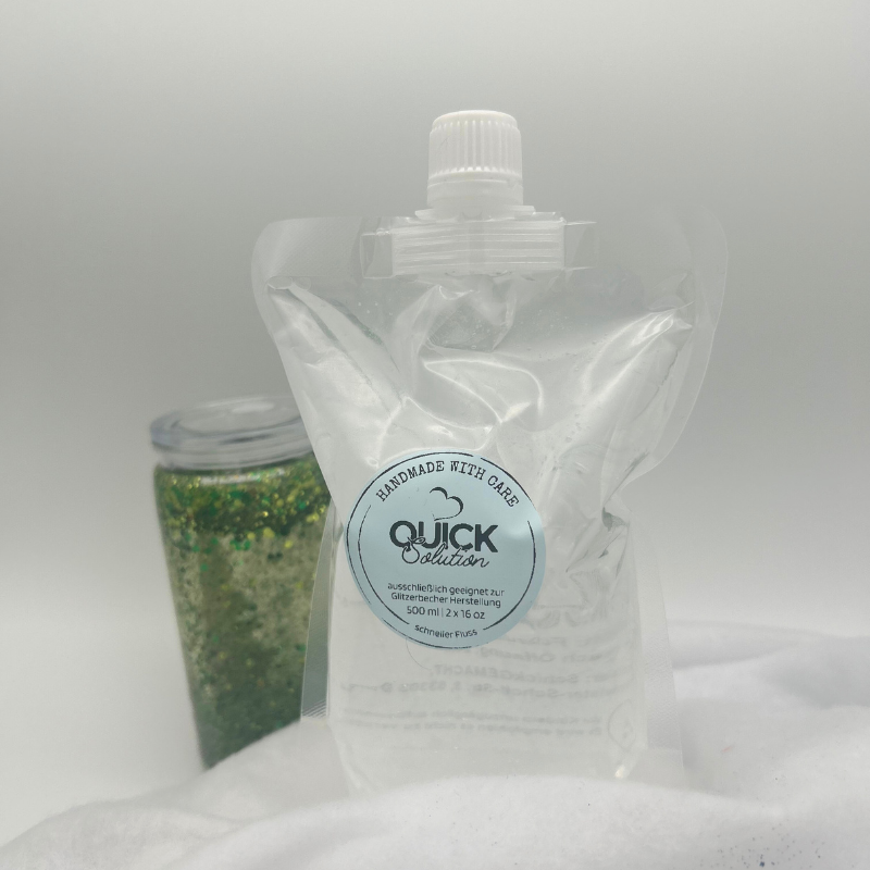 Quick Flow Solution 500ml | fertige Glitzer-Becher Lösung | Glitzerbecher Selbst gestalten | Snowglobetumbler