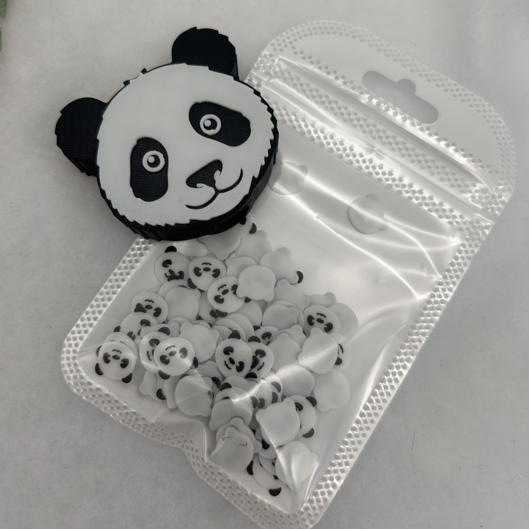 Panda Glitzerbecher Deko Set - 3D - PLA (3 Topper/ 100 Stk Mini Elemente)