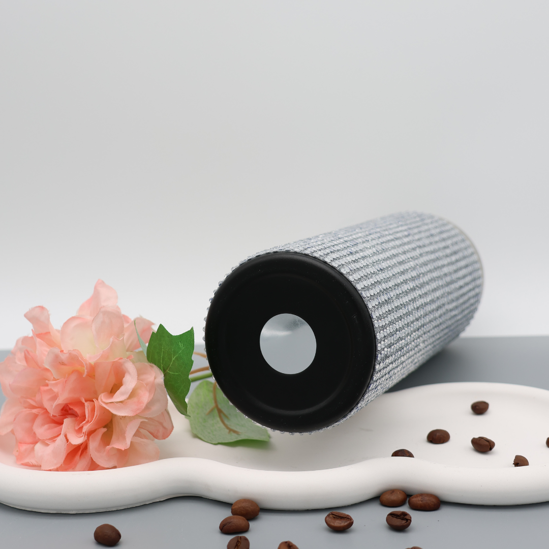 Strassstein Tumbler | silber | Edelstahl Tumbler | Edelstahl Thermobecher