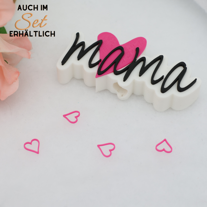 Mama Glitzerbecher Deko Set - 3D - PLA (3 Topper/ 100 Stk Mini Elemente)