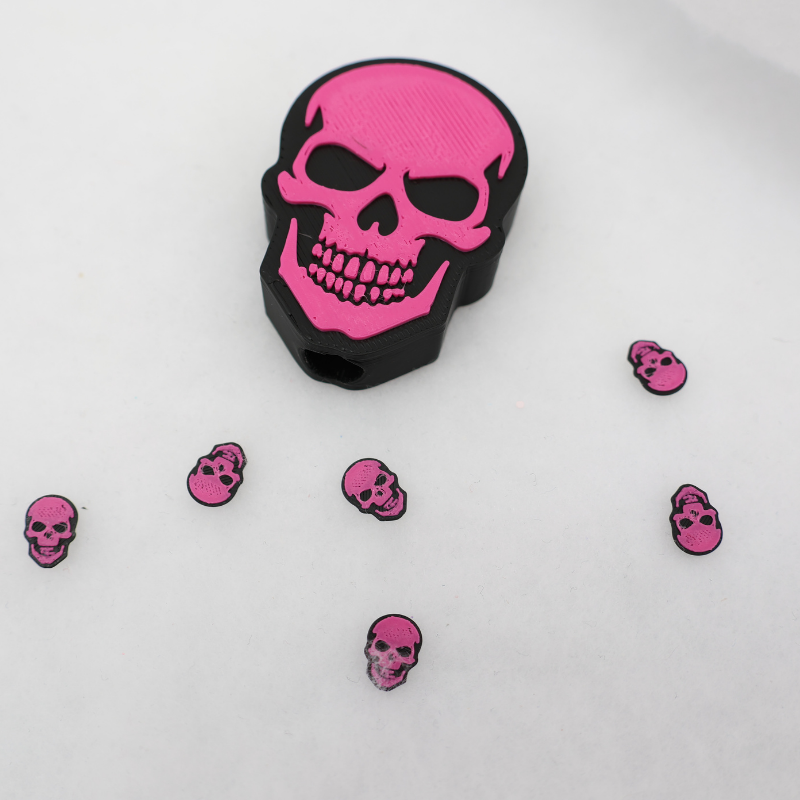 Totenkopf Glitzerbecher Deko Set - 3D - PLA (3 Topper/ 100 Stk Mini Elemente)