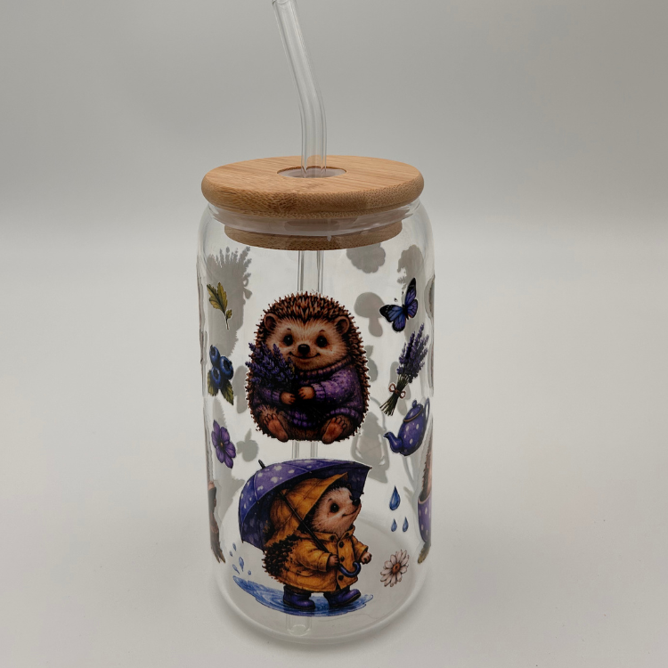 Igel Glas 500ml | Deckel und Strohhalm
