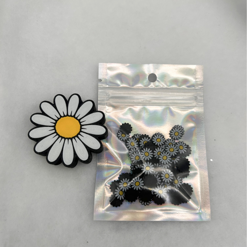 Kamille Blume Glitzerbecher Deko Set - 3D - PLA (3 Topper/ 100 Stk Mini Elemente)