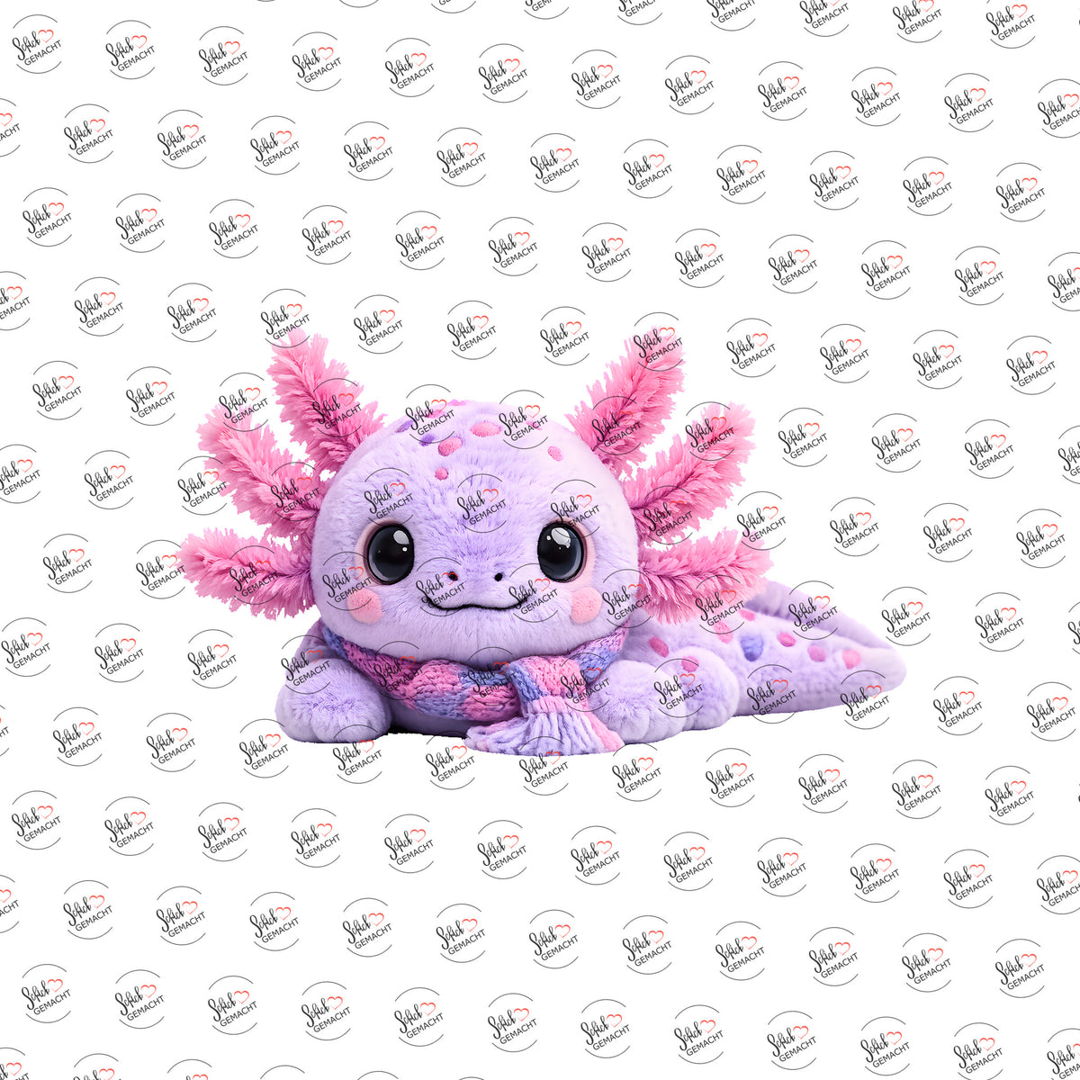 Plüsch-Axolotl als Rub-on-Sticker, einzeln