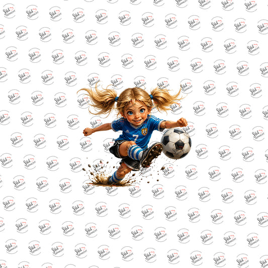 Fußballmädchen als Rub-on-Sticker, einzeln