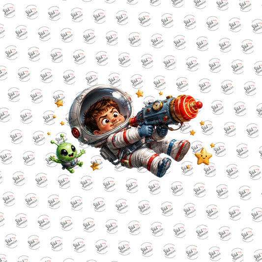 Kleiner Astronaut als Rub-on-Sticker, einzeln