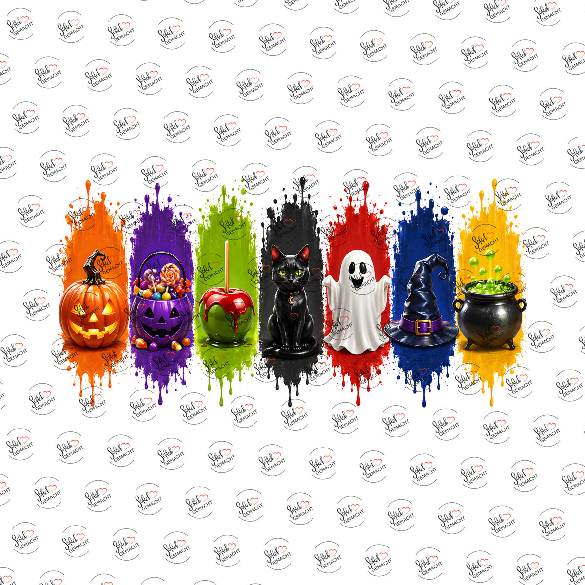 Halloween-Streifen als Rub-on-Sticker, einzeln