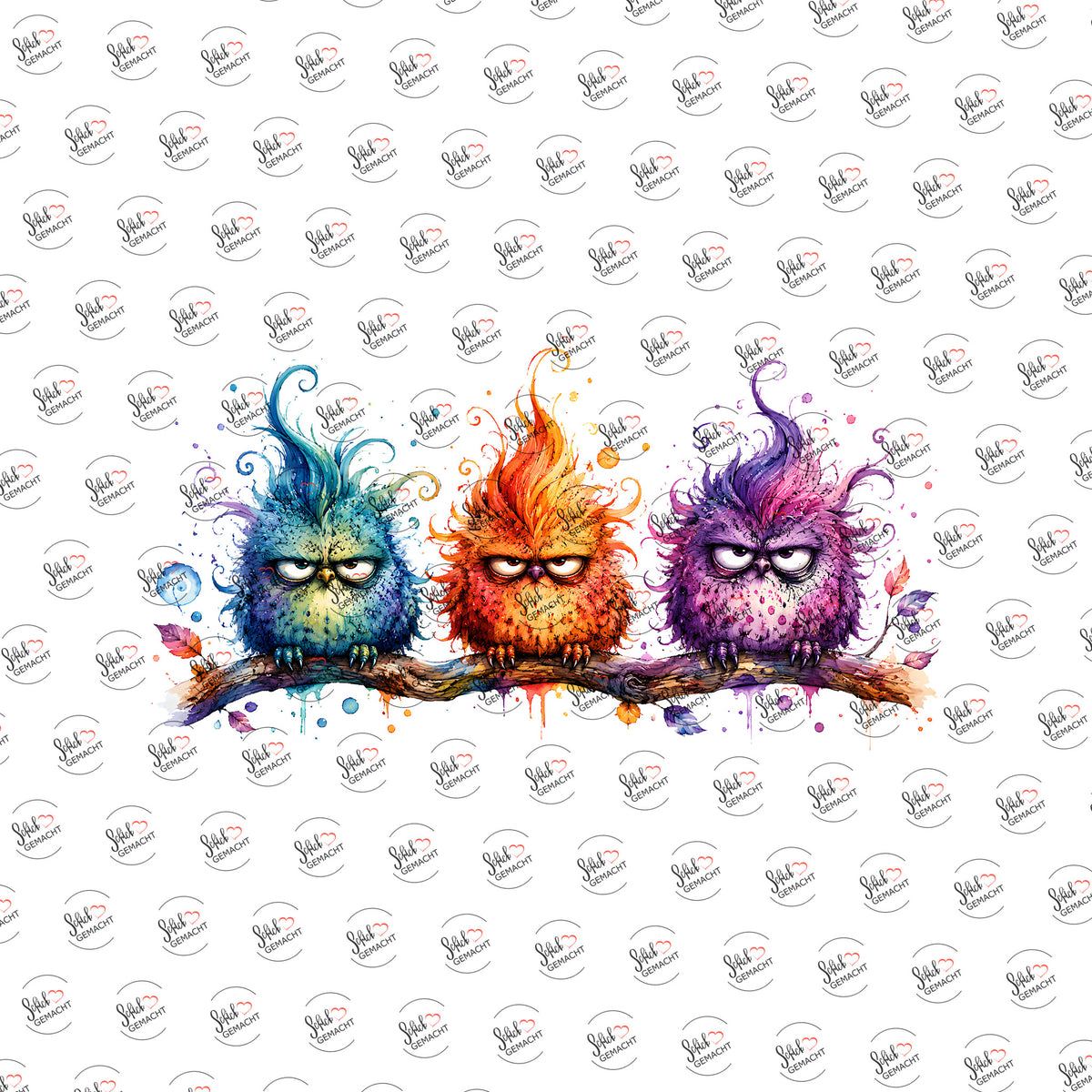 Kleine Griesgrame als Rub-on-Sticker, einzeln