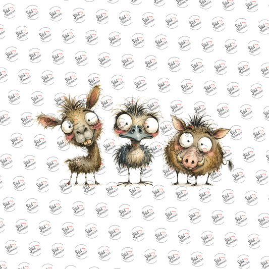 Schräge Tierbande als Rub-on-Sticker, einzeln