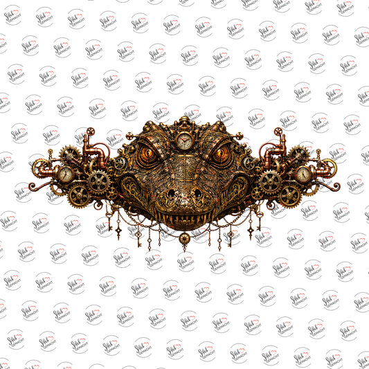 Steampunk-Krokodil als Rub-on-Sticker, einzeln