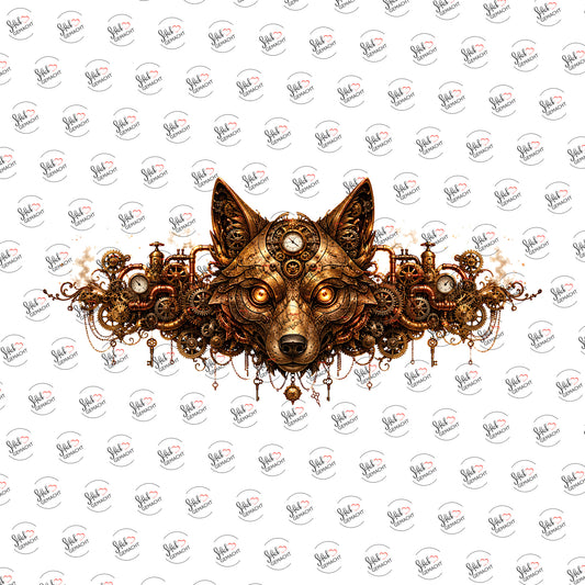 Steampunk-Wolf als Rub-on-Sticker, einzeln