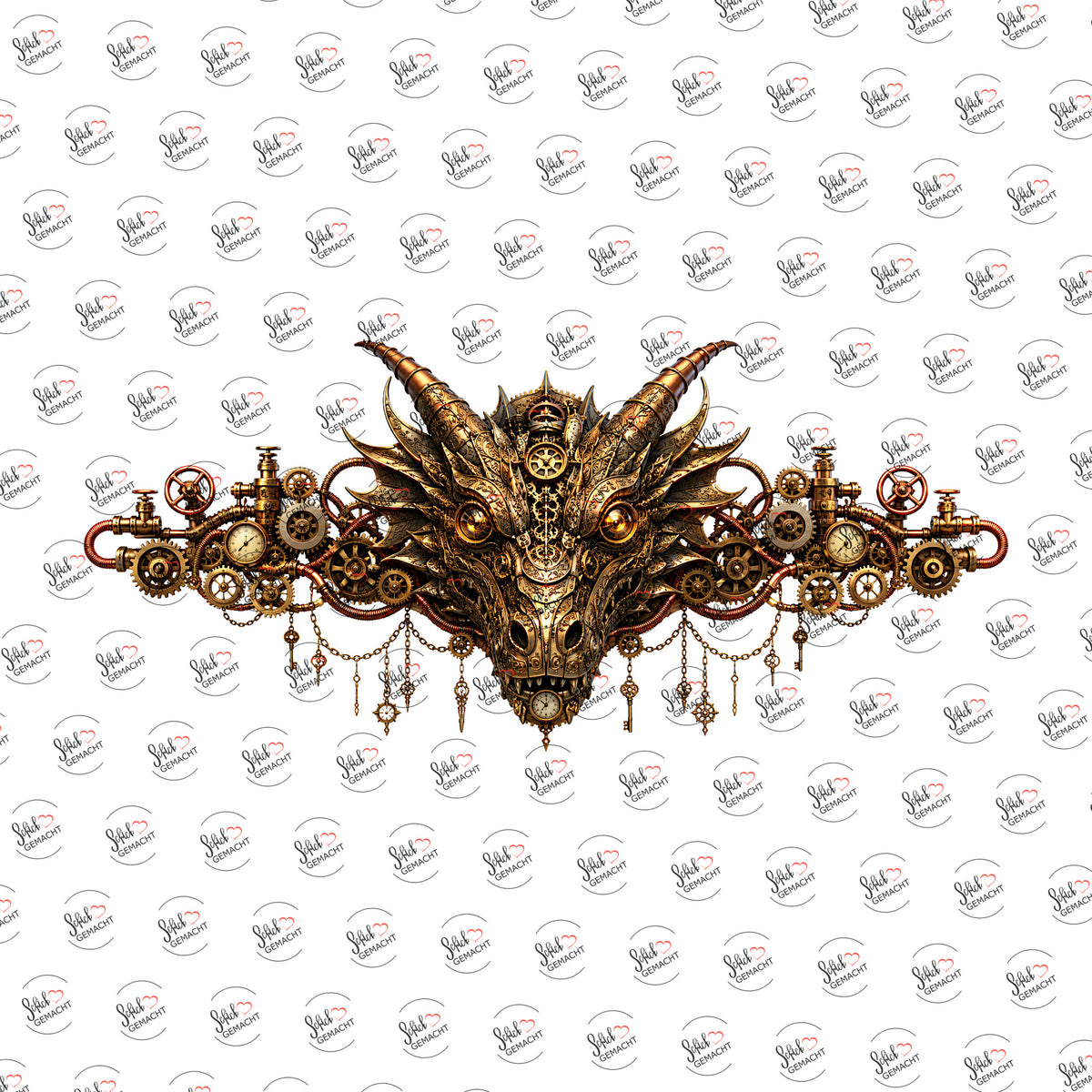 Steampunk-Drache als Rub-on-Sticker, einzeln
