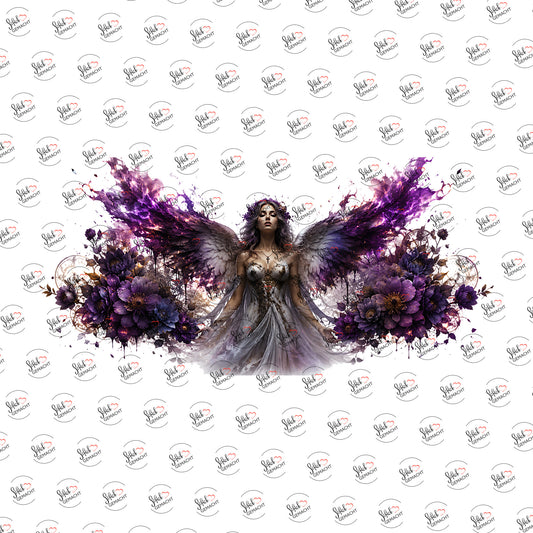 Violetter Engel als Rub-on-Sticker, einzeln