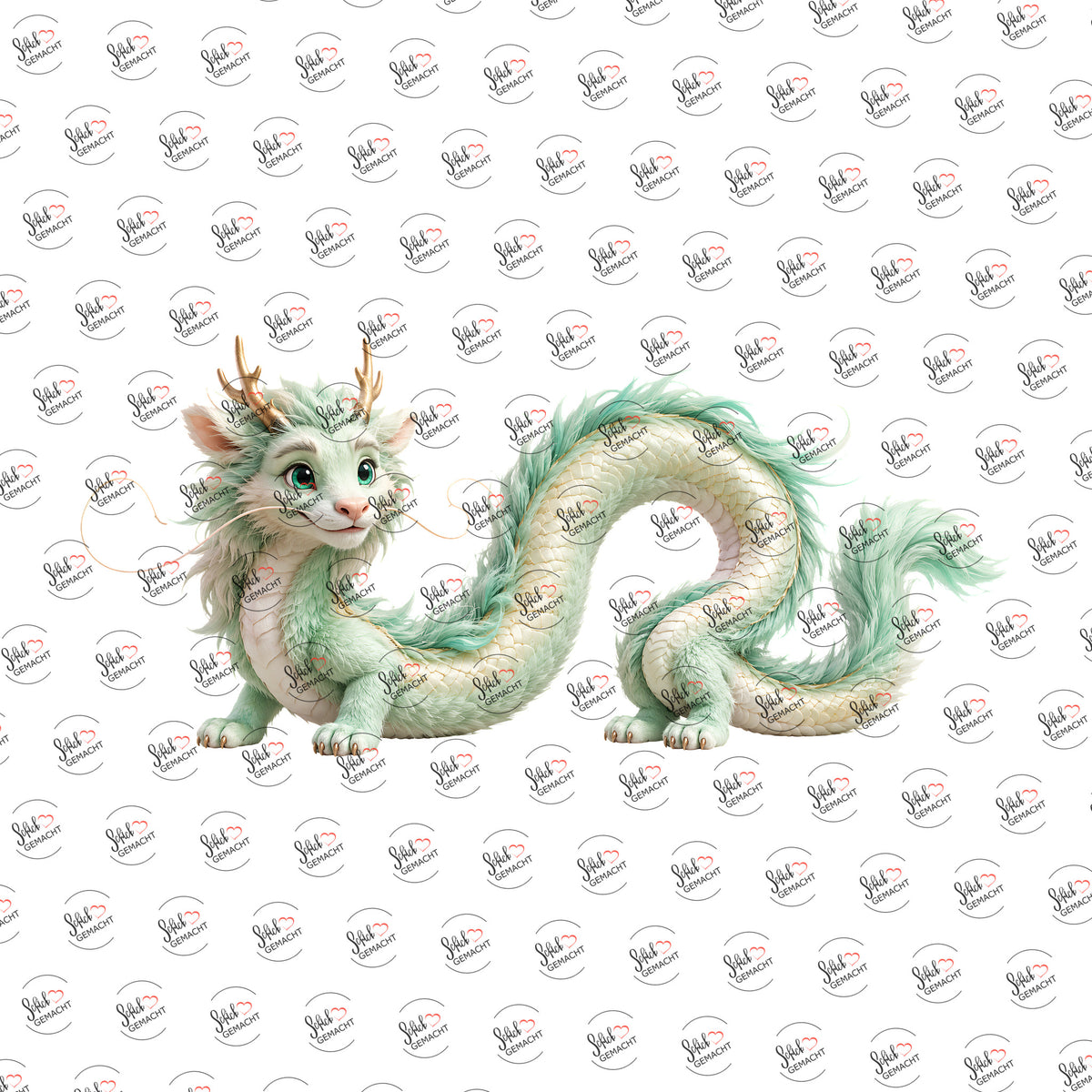 Wolkendrache als Rub-on-Sticker, einzeln
