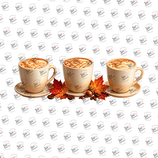 Latte im Herbstlaub als Rub-on-Sticker, einzeln