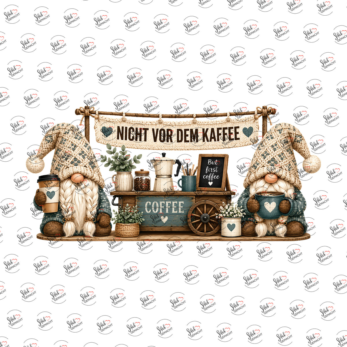 Nicht vor dem Kaffee als Rub-on-Sticker, einzeln