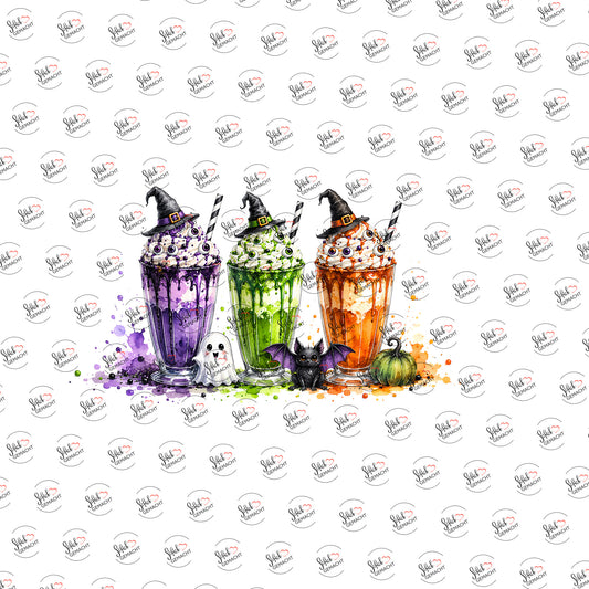 Hexenshakes mit Zauberhut als Rub-on-Sticker, einzeln