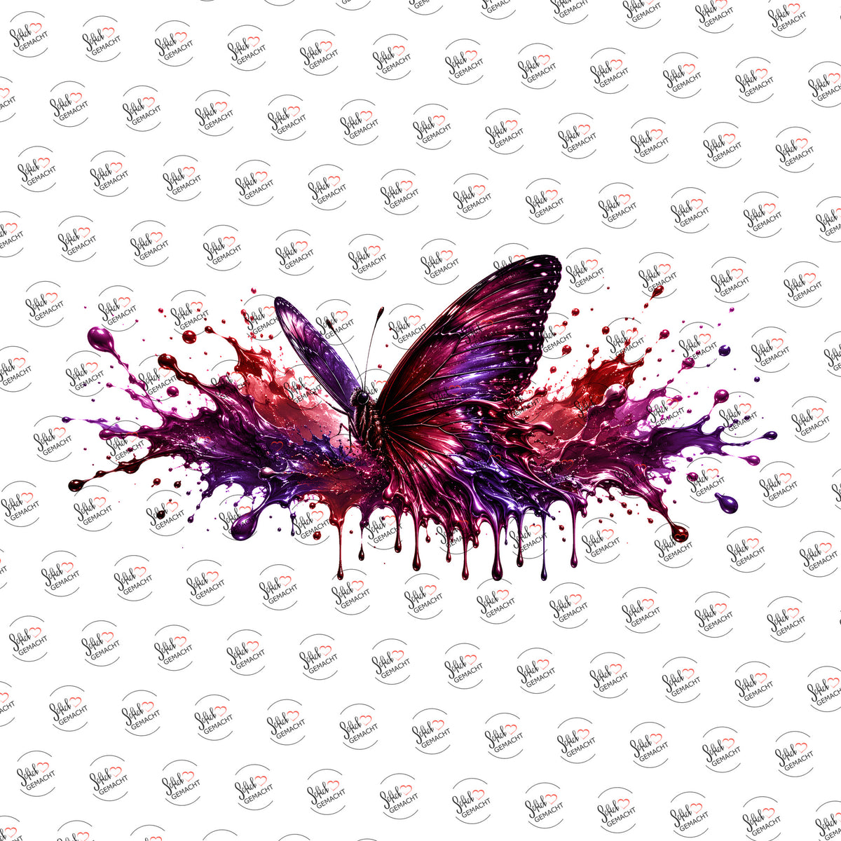 Schmetterling im Farbrausch als Rub-on-Sticker, einzeln