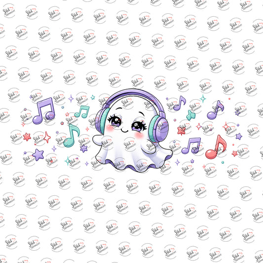 Musik-Geisterchen als Rub-on-Sticker, einzeln