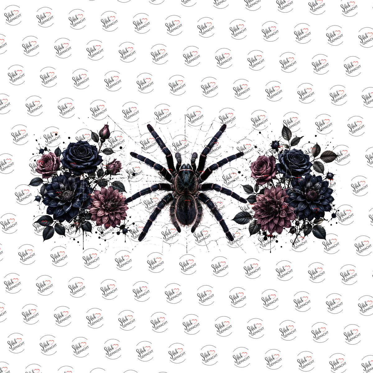 Vogelspinne in Schwarz als Rub-on-Sticker, einzeln