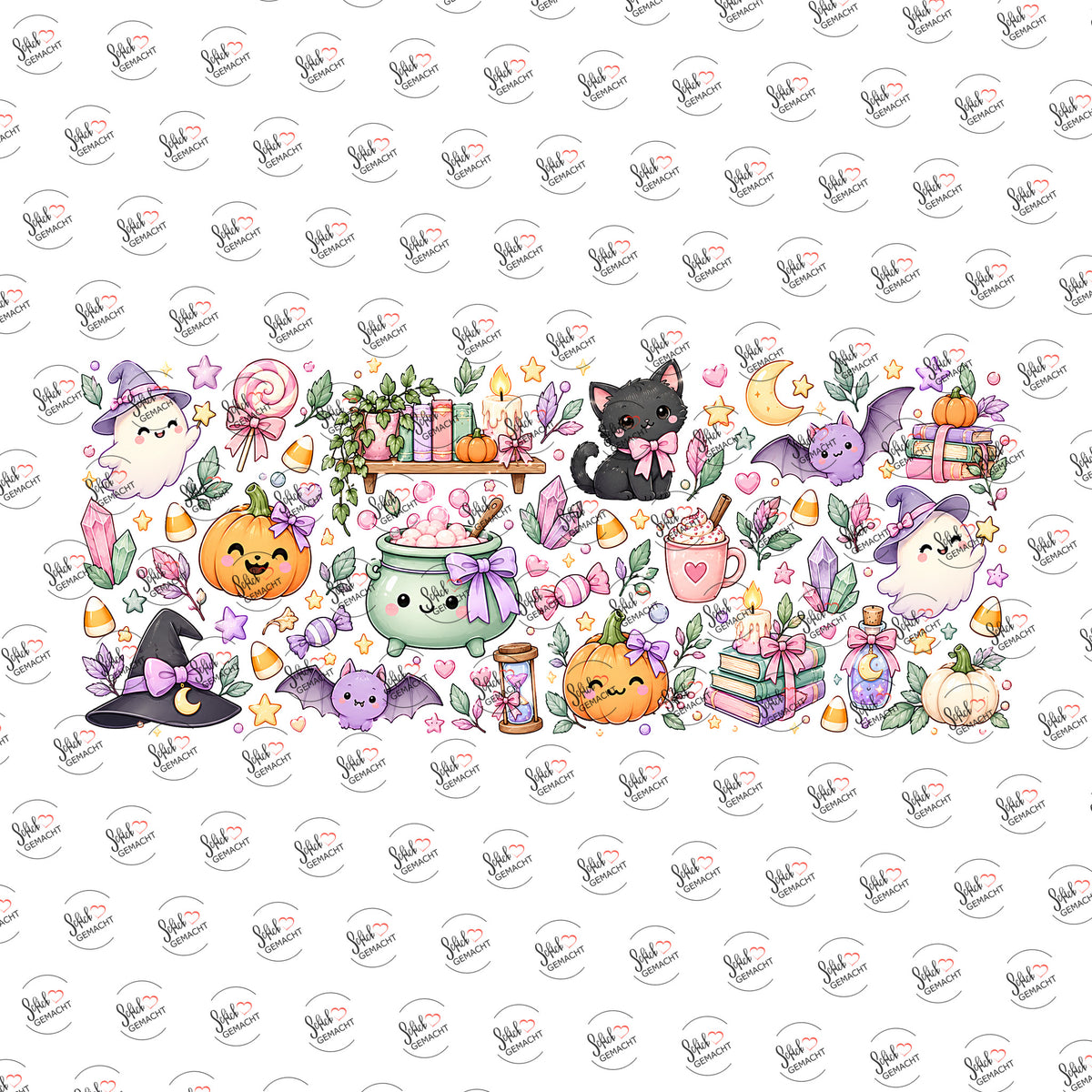 Kawaii-Halloween-Regal als Rub-on-Sticker, einzeln