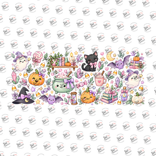 Kawaii-Halloween-Regal als Rub-on-Sticker, einzeln
