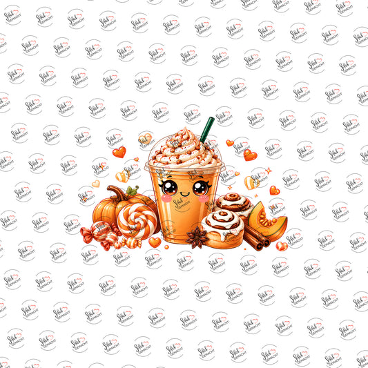 Pumpkin Spice Latte als Rub-on-Sticker, einzeln