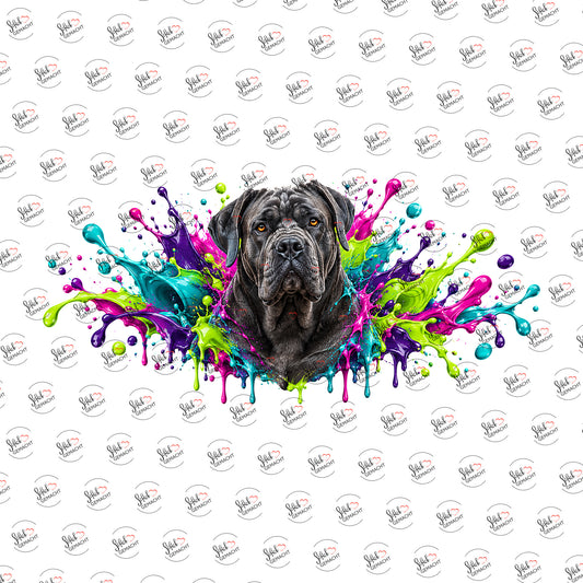 Cane Corso im Farbrausch als Rub-on-Sticker, einzeln