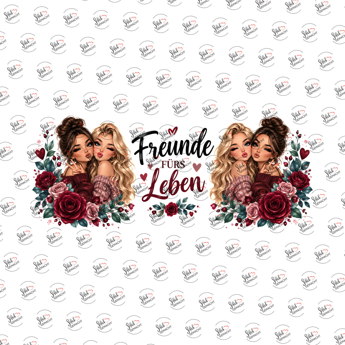 Freunde fürs Leben als Rub-on-Sticker, einzeln