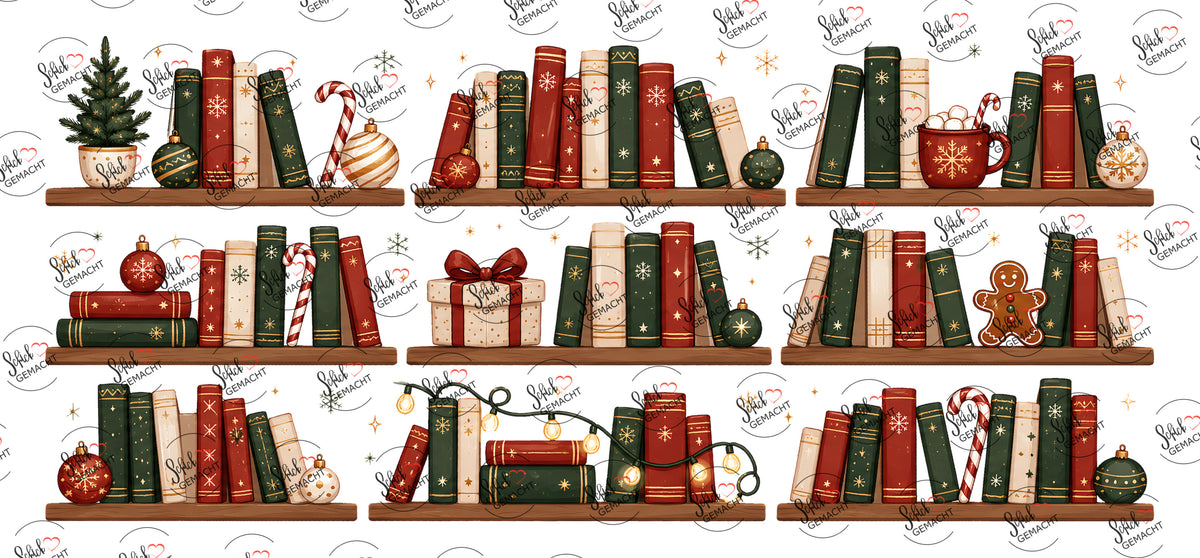Weihnachtliches Bücherregal mit Lebkuchen – Hauptmotiv