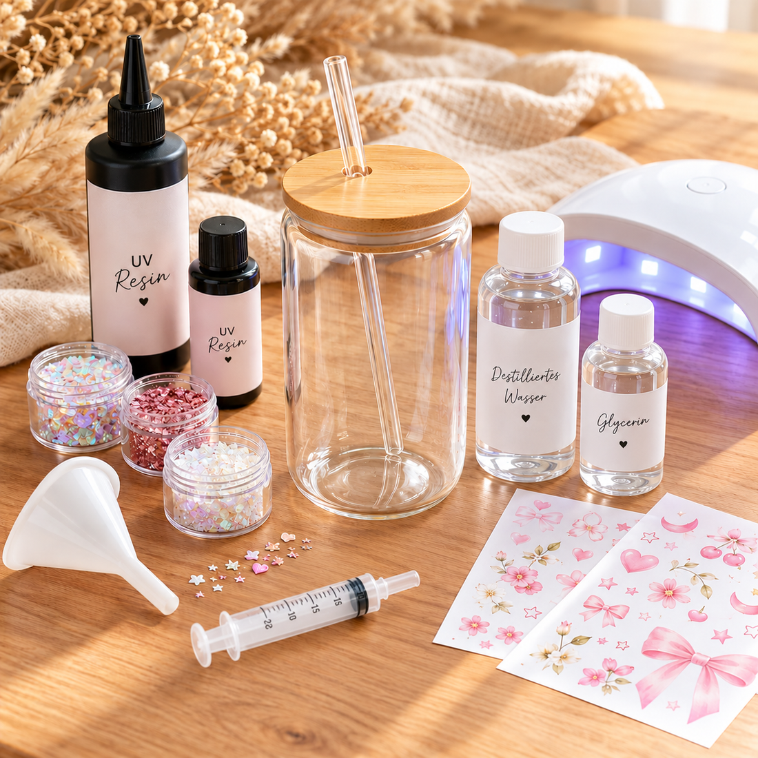 Glitzerbecher selber machen: die Grundausstattung