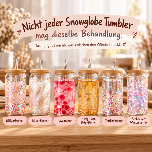 Glitzerbecher und Lavabecher richtig benutzen