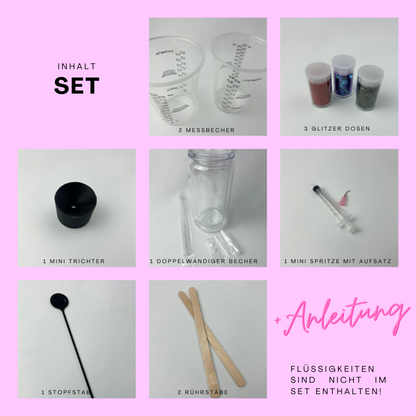 Glitzerbecher DIY Set | Glitzerbecher Selbst gestalten | Glitzerbecher Kit