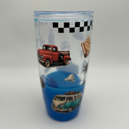 Spiritueller Cars Becher 800ml | Lava Becher mit Deckel und Strohhalm