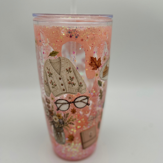 Girlie Herbst Vibes Becher 800ml | Lava Becher mit Deckel und Strohhalm