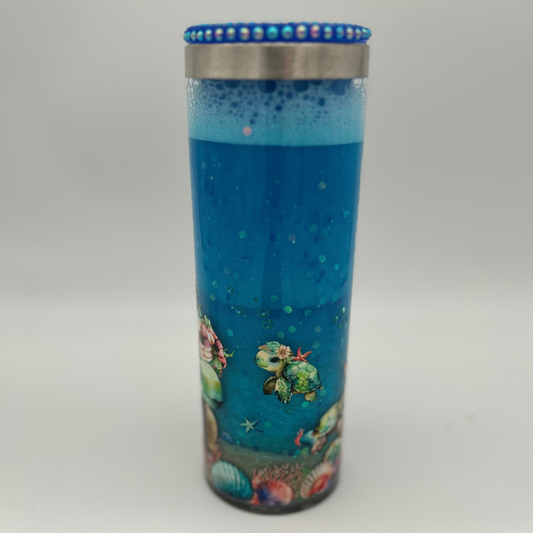 Glitzer Meeres Tumbler - 20oz Edelstahl Thermo-Becher mit Doppelwand