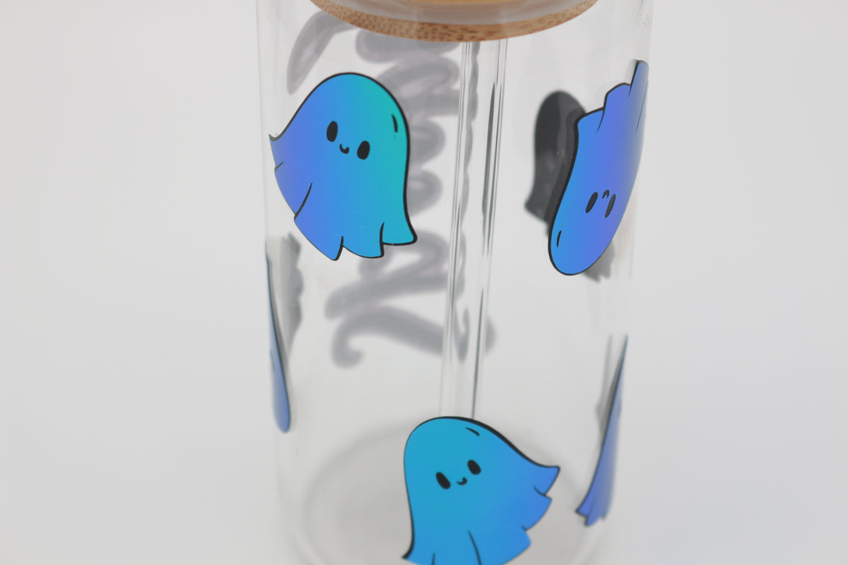 Glas mit Strohhalm - Spooky (holo)
