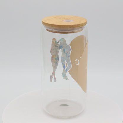 Bestie | Trinkglas 500 ml | Strohhalm + Deckel