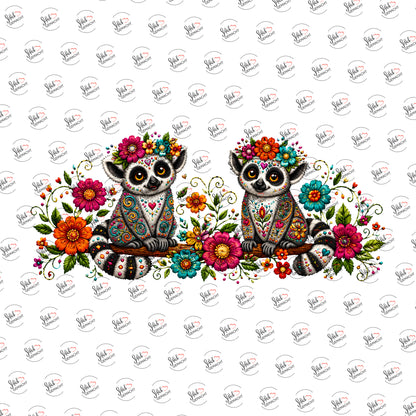 Folklore-Lemuren als Rub-on-Sticker, einzeln