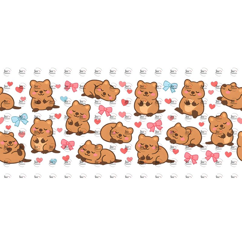 Quokka-Muster – UV-DTF Sticker für 16oz Becher