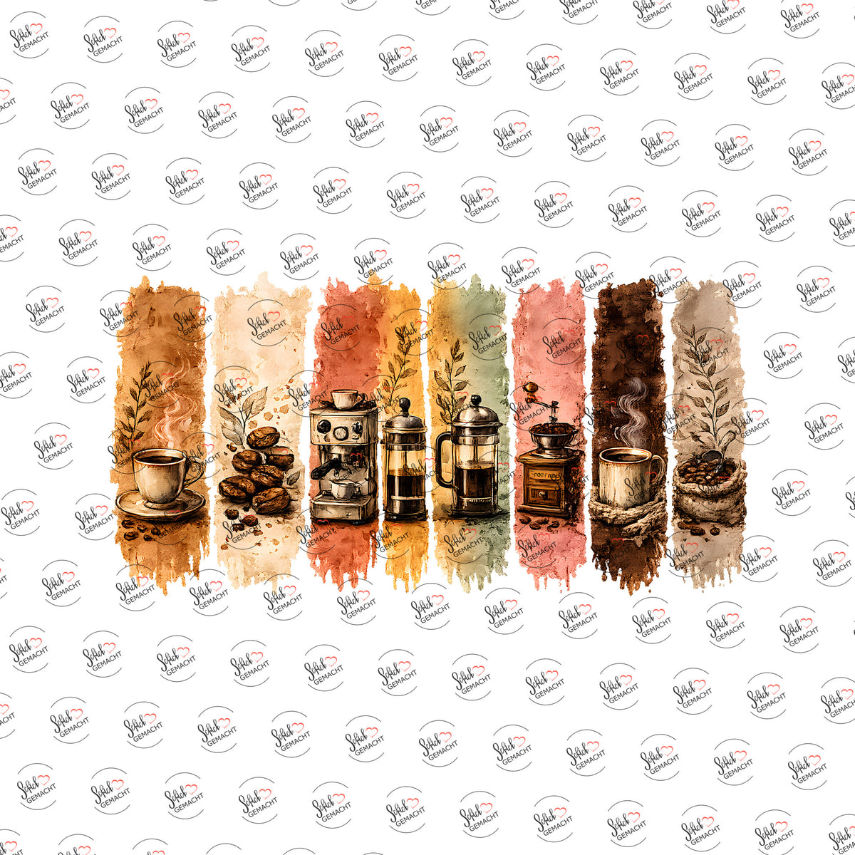 Kaffeestreifen als Rub-on-Sticker, einzeln
