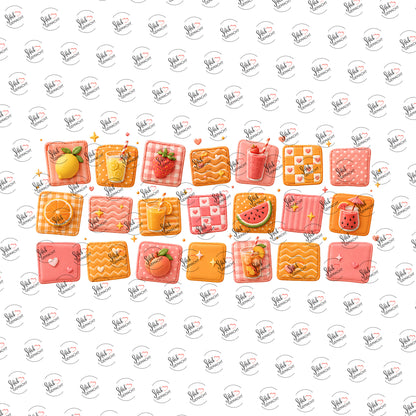 Sommerdrinks-Muster als Rub-on-Sticker, einzeln