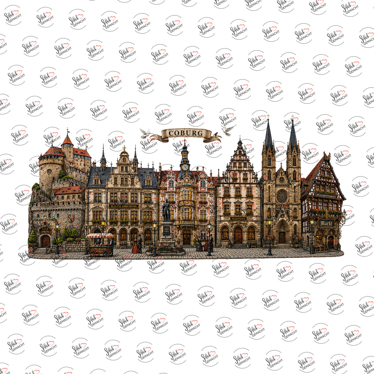 Coburg als Rub-on-Sticker, einzeln