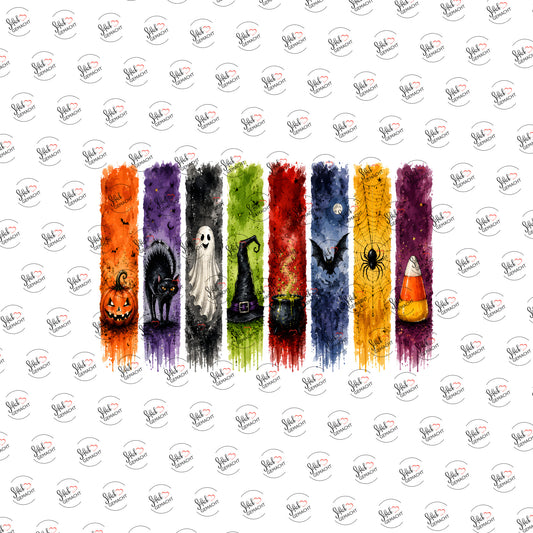 Halloween-Symbole als Rub-on-Sticker, einzeln