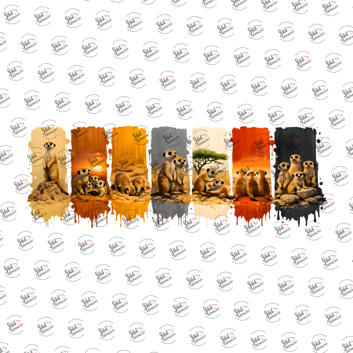 Erdmännchen-Streifen als Rub-on-Sticker, einzeln