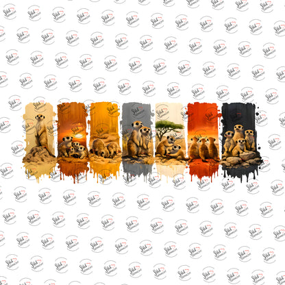 Erdmännchen-Streifen als Rub-on-Sticker, einzeln