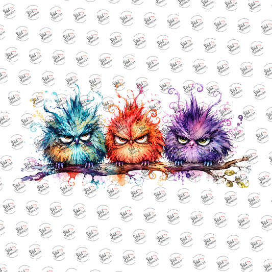 Grimmige Küken als Rub-on-Sticker, einzeln